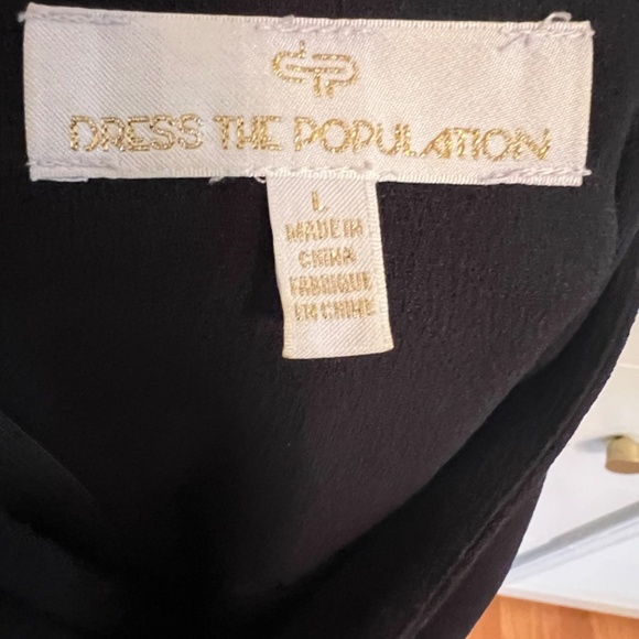 Dress the Population “Beth” One-Shoulder Cape Cocktail Dress - Picture 2 of 5